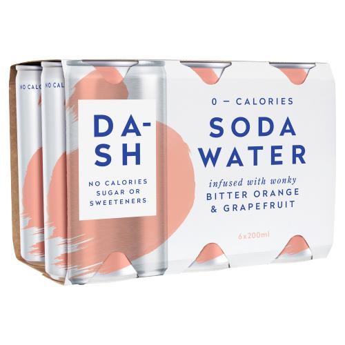 Da-sh Soda Water Bitter Orange & Grapefruit 6x 200ml RRP 5.99 CLEARANCE XL 3.99