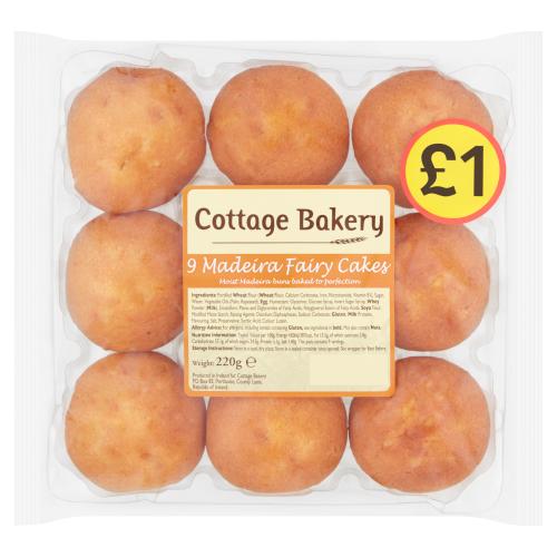 Cottage Bakery 9 Madeira Fairy Cakes 220g (Nov 23) RRP 1.49 CLEARANCE XL  89p or 2 for 1.50