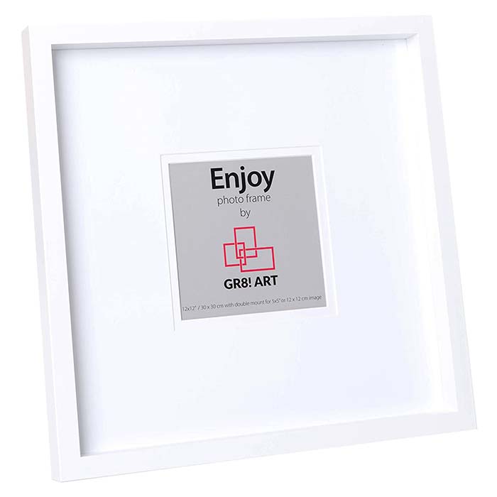 Gr8! Art Enjoy WHITE Photo Frame 12 x 12 Inch 30 x 30cm RRP 14.99 CLEARANCE XL 2.99 or 2 for 5