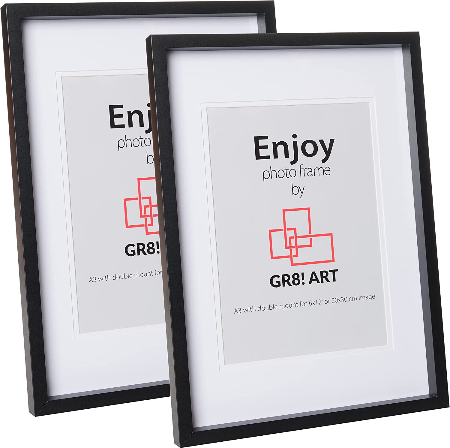 Gr8! Art Enjoy Black Photo Frame 2 Pack 8 x 12 Inch 20 x 30cm RRP 29.99 CLEARANCE XL 4.99