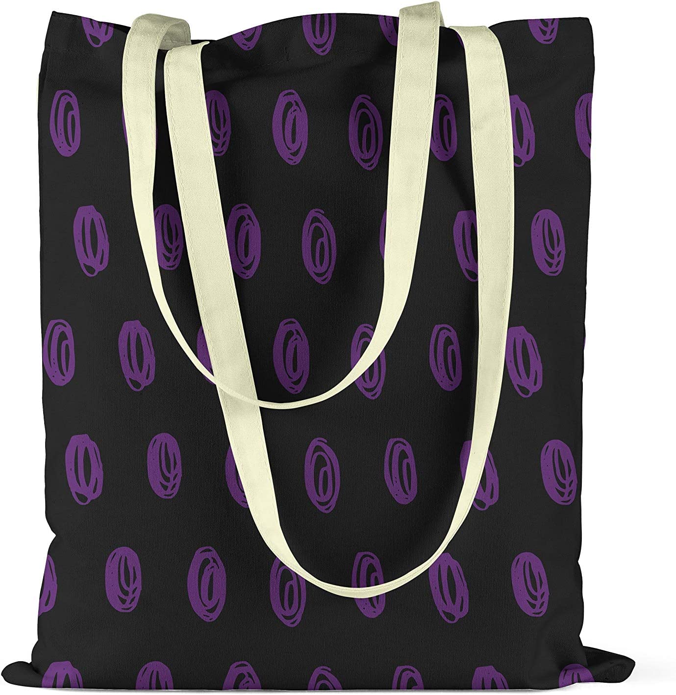 Bonamaison Purple Spiral Design Printed Light Grey Tote Bag 34 x 40cm RRP 5.99 CLEARANCE XL 3.99