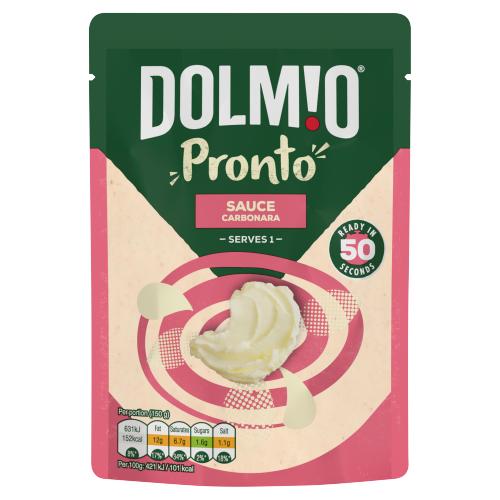 Dolmio Pronto Carbonara Microwave Pasta Sauce 150g RRP 1.70 CLEARANCE XL 99p