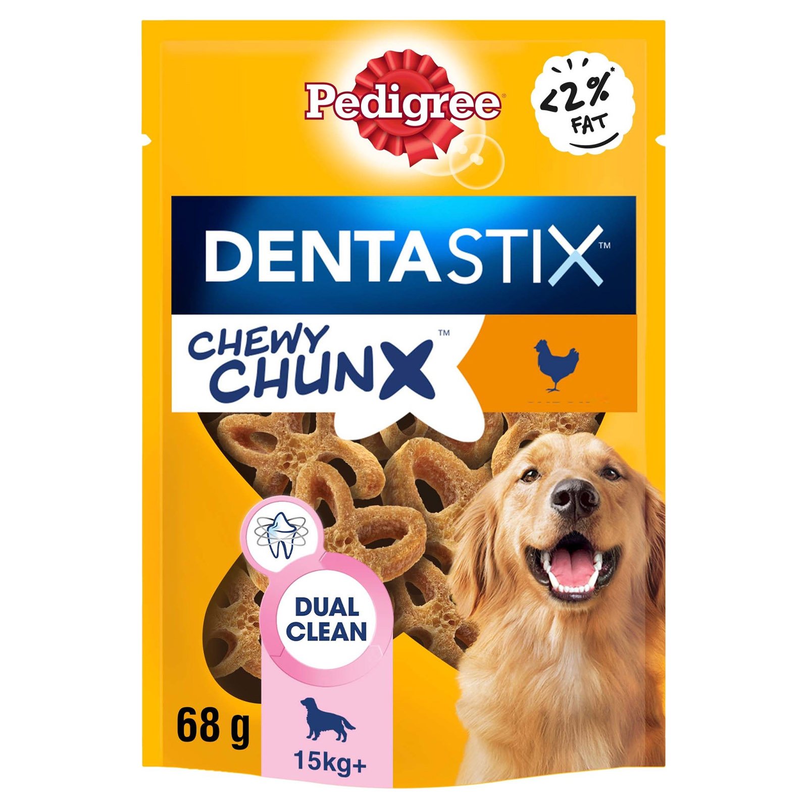 Pedigree Dentastix Chewy Chunx 15Kg+ 68g RRP 2.29 CLEARANCE XL 99p