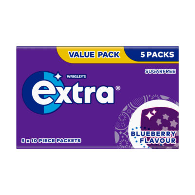 Wrigley's Extra Blueberry Flavour 5 Packs RRP 2.25 CLEARANCE XL 89p or 2 for 1.50