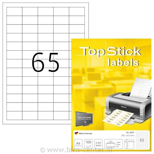 Top Stick Labels White 38 x 21mm 6500 Labels 8697 RRP 7.99 CLEARANCE XL 3.99