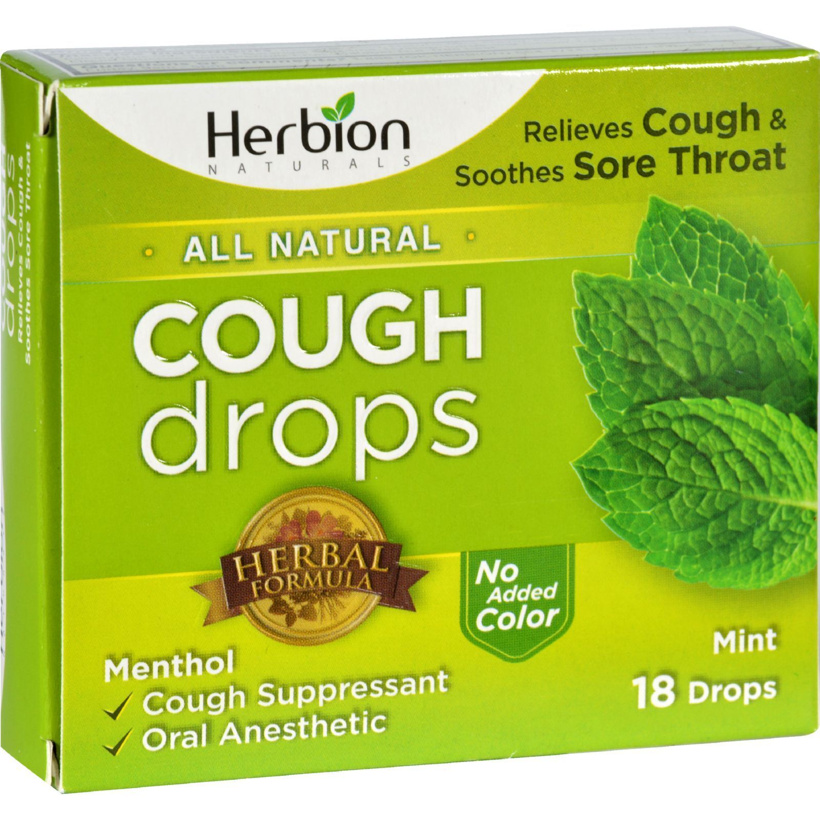 Herbion Naturals Cough Drops Mint 18 Drops RRP 2.99 CLEARANCE XL 1.99