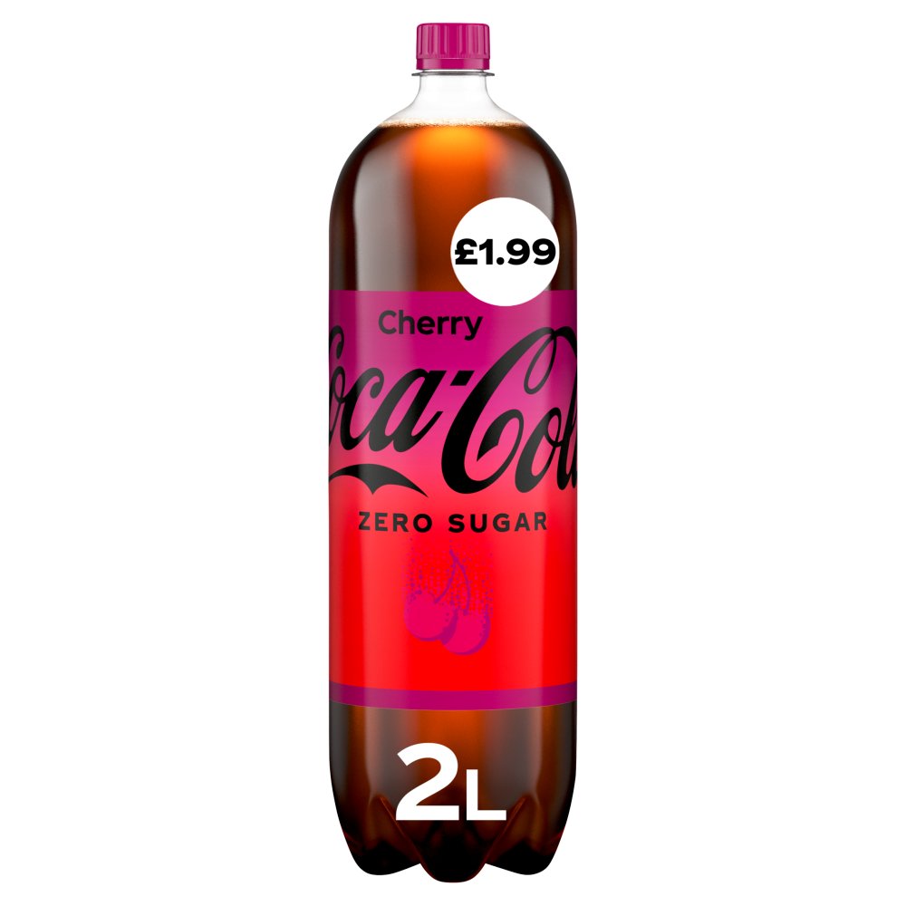 Coca-Cola Zero Sugar Cherry 2 Litres RRP 1.99 CLEARANCE XL 1