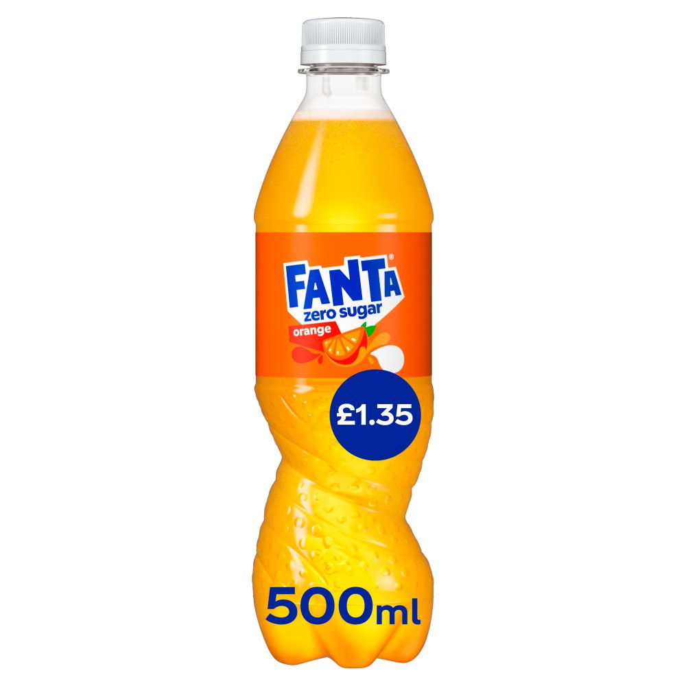 Fanta Orange Zero Sugar 500ml RRP 1.35 CLEARANCE XL 59p or 2 for 1