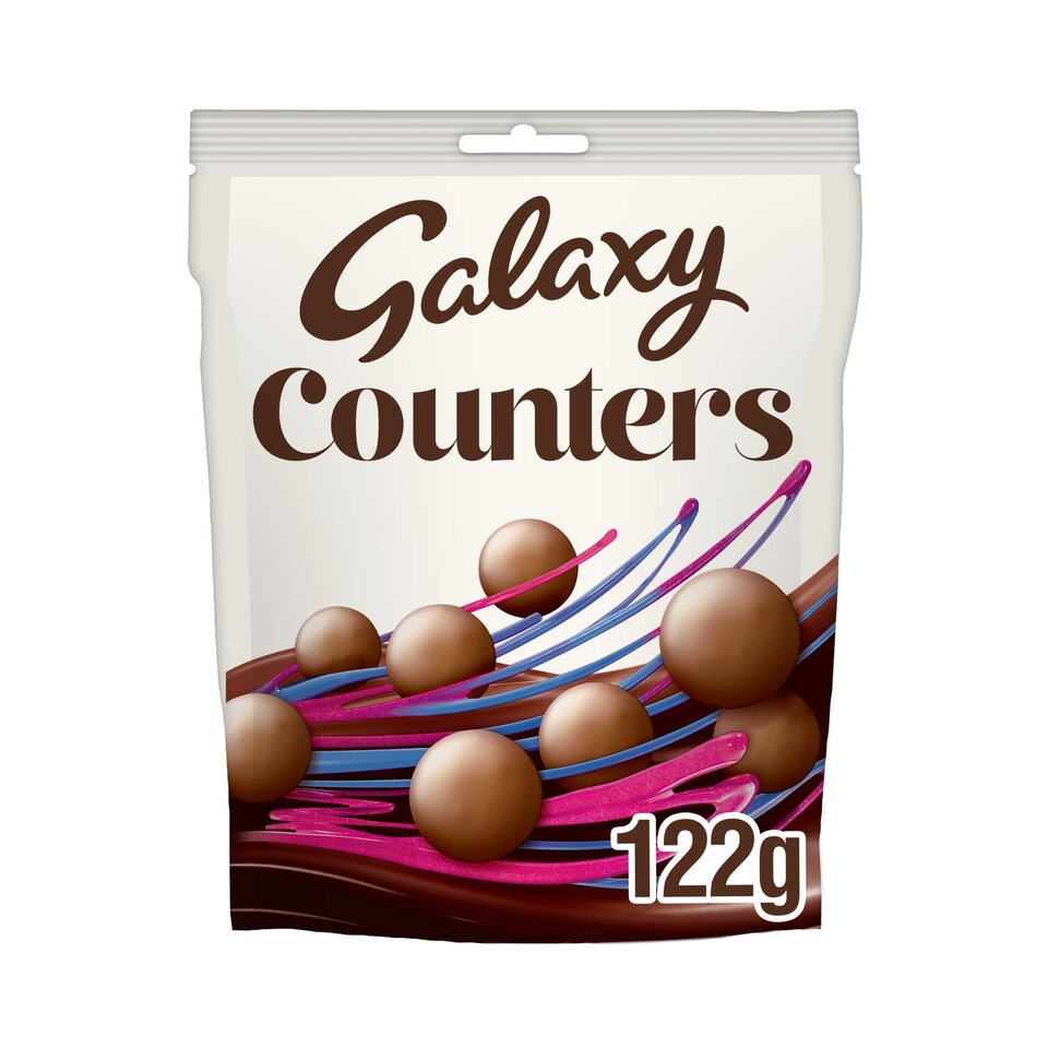 Galaxy Counters Milk Chocolate Buttons Pouch Bag 122g RRP 1.65 CLEARANCE XL 89p or 2 for 1.50