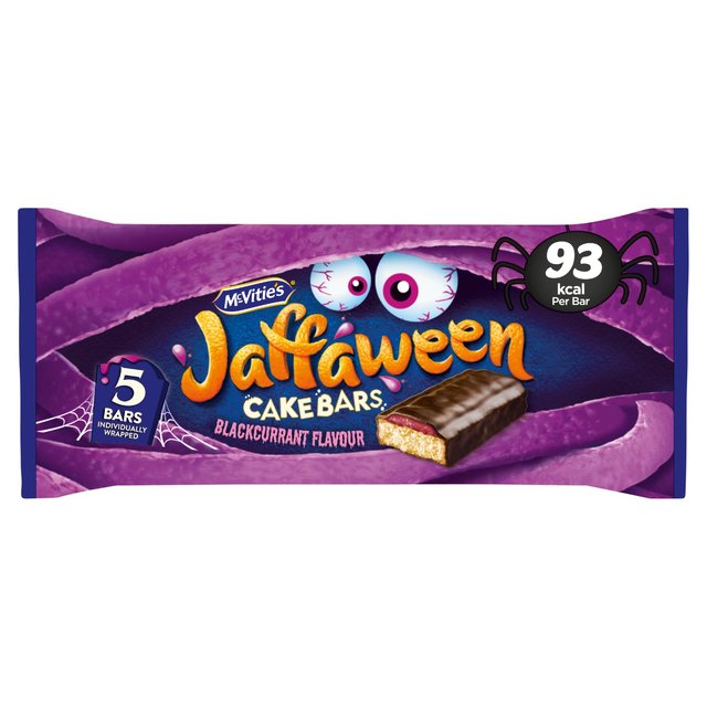 McVitie's Jaffaween Blackcurrant Cake Bar Multipack 5x 24.4g (Nov 23 - Jan 24) RRP 1.50 CLEARANCE XL 89p or 2 for 1.50