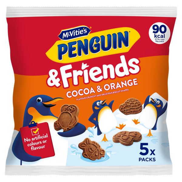 McVities Penguin & Friends Cocoa & Orange 5x20g RRP 1 CLEARANCE XL 89p or 2 for 1.50