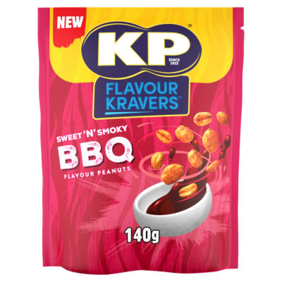 KP Flavour Kravers Sweet 'N' Smoky BBQ Flavour Peanuts 140g RRP 3 CLEARANCE XL 1.50