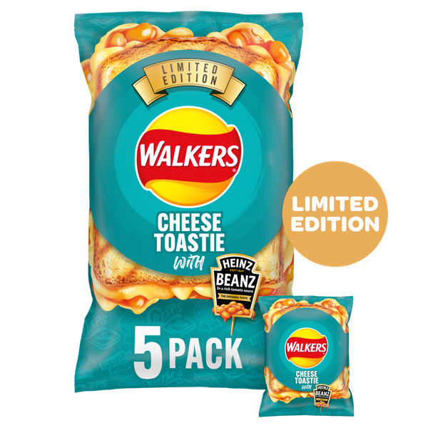 Walkers Cheese Toastie with Heinz Baked Beans Multipack Crisps 5x 25g RRP 1.95 CLEARANCE XL 99p