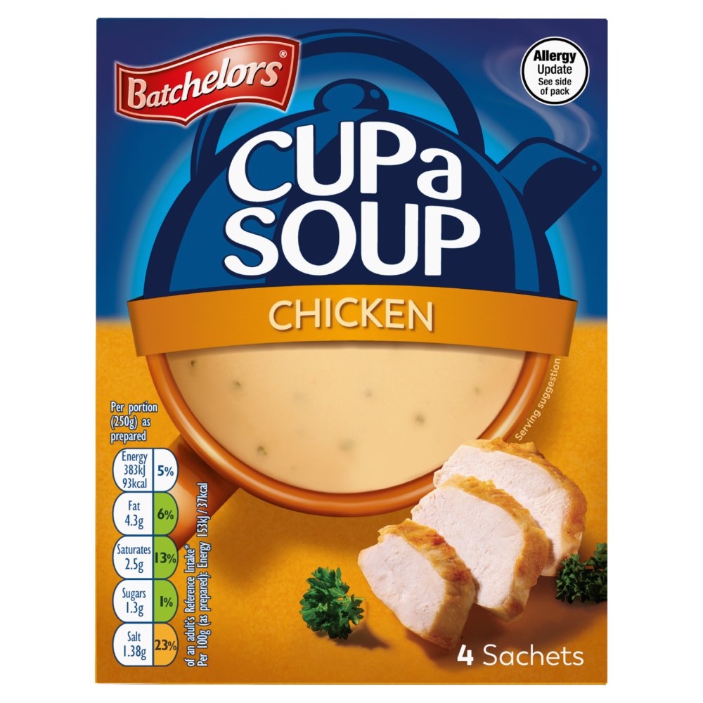 Batchelors Cup a Soup Chicken 4 Instant Soup Sachets 81g RRP 1.60 CLEARANCE XL 89p or 2 for 1.50