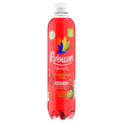 Rubicon Spring Strawberry Kiwi Flavoured Sparkling Spring Water 500ml RRP 1.49 CLEARANCE XL 89p or 2 for 1.50