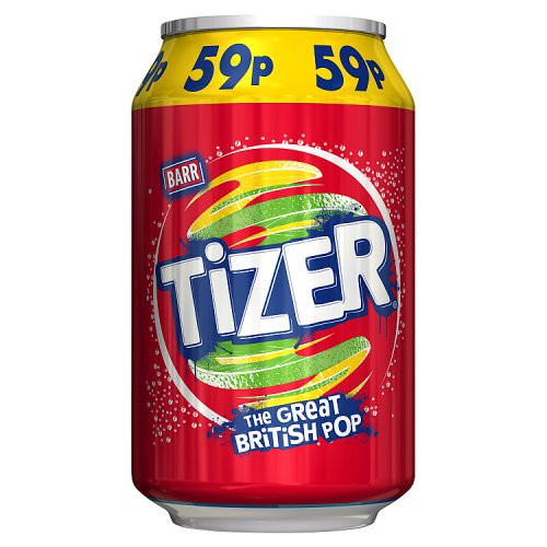 Barr Tizer Can 330ml RRP 59p CLEARANCE XL 39p or 3 for 99p