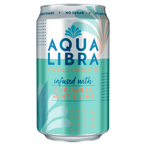 Aqua Libra Sparkling Water Infused with Cucumber Mint & Lime 330ml RRP 89p CLEARANCE XL 59p or 2 for 1