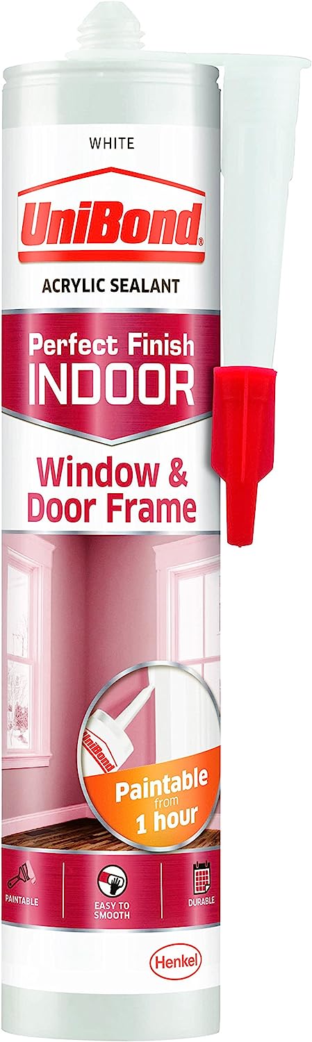 UniBond 2078408 Indoor Window and Door Frame White Cartridge 467g RRP 11.75 CLEARANCE XL 89p or 2 for 1.50