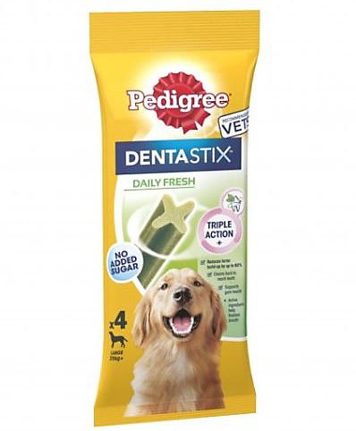 Pedigree Dentastix Daily Fresh Adult Large Dog Treats 4 x Dental Sticks 154g RRP 1.30 CLEARANCE XL 89p or 2 for 1.50