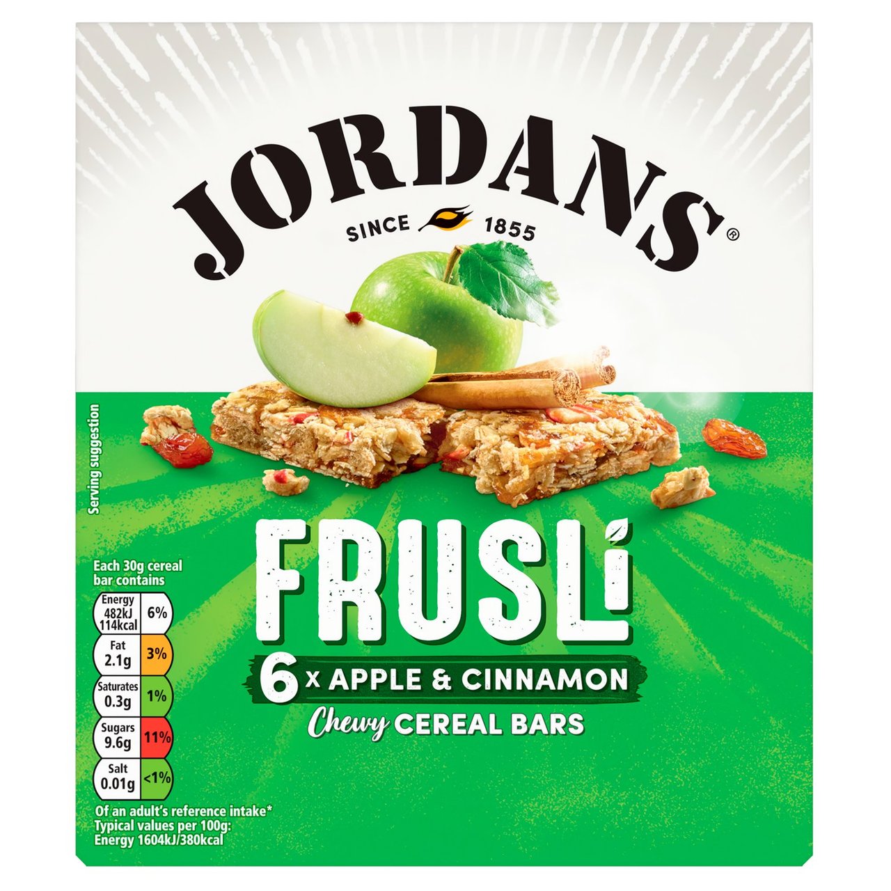 Jordans Frusli Apple & Cinnamon Cereal Bars 6x 30g RRP 2.30 CLEARANCE XL 99p