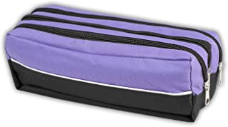 Tiger Double Zip Rectangular Pencil Case Purple & Black RRP 3.99 CLEARANCE XL 1.99