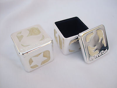 Juliana Silver Plated Cube My First Tooth and Curl Box New Baby Gift RRP 7.99 CLEARANCE XL 5.99