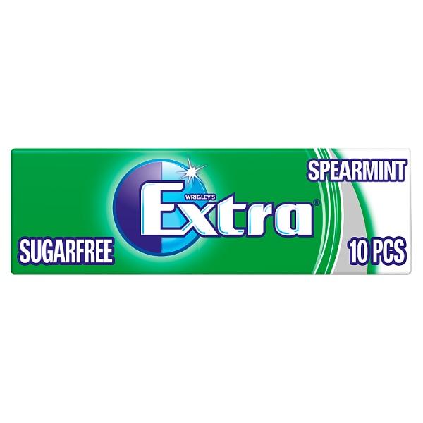 Extra Spearmint Chewing Gum Sugar Free 10 pieces RRP 65p CLEARANCE XL 39p or 3 for 99p