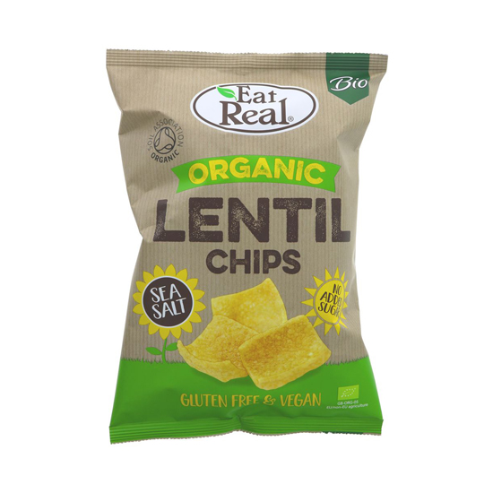 Eat Real Sea Salt Lentil Chips Organic 100g RRP 2.75 CLEARANCE XL 89p or 2 for 1.50