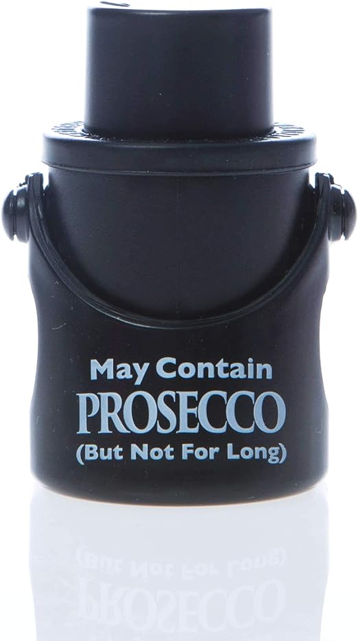 Boxer Gifts ''May Contain Prosecco'' Black Wine Stopper RRP 5.99 CLEARANCE XL 4.99