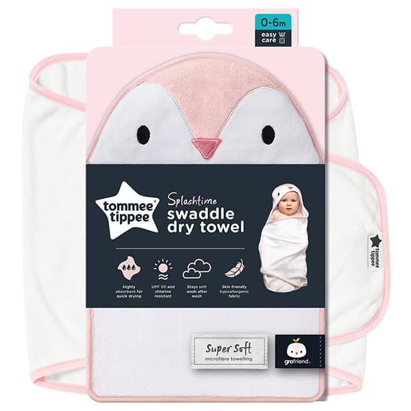 Tommee Tippee Newborn Swaddle Dry Towel 0-6 Months Pink RRP 19.95 CLEARANCE XL 8.99