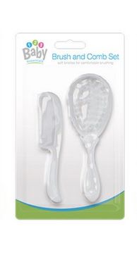 123 Baby Essentials White Brush & Comb Set RRP 1 CLEARANCE XL 79p