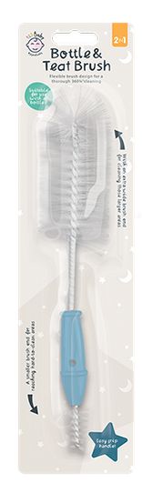 123 Baby Essentials Blue Bottle & Teat Brush RRP 1 CLEARANCE XL 79p