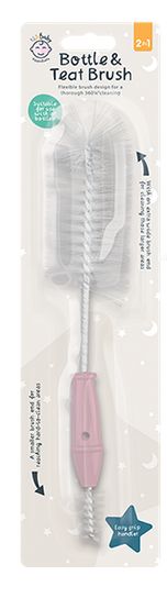 123 Baby Essentials Pink Bottle & Teat Brush RRP 1 CLEARANCE XL 79p