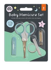 123 Baby Essentials Blue/White Baby Manicure Set - 4 Piece RRP 1 CLEARANCE XL 79p