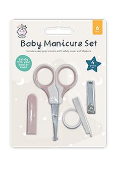 123 Baby Essentials Pink/White Baby Manicure Set - 4 Piece RRP 1 CLEARANCE XL 79p