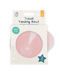 123 Baby Essentials Pink Travel Feeding Bowl & Spoon Set RRP 1.39 CLEARANCE XL 99p