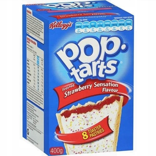 Kellogg's Pop Tarts Frosted Strawberry Sensation 8  48g 384g RRP 3 CLEARANCE XL 1.99