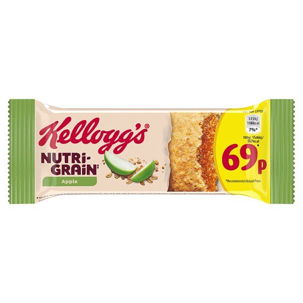 Kellogg's Nutri Grain Bar Apple 37g RRP 69p CLEARANCE XL 39p or 3 for 99p