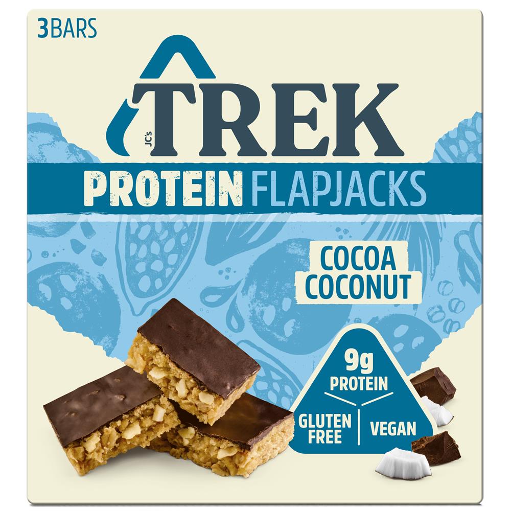 Trek Cocoa Coconut Protein Flapjacks 3x 50g RRP 2.50 CLEARANCE XL 1.50