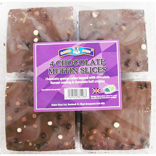 Baker Boys 4 Triple Chocolate Muffin Slices RRP 1.79 CLEARANCE XL 89p or 2 for 1.50