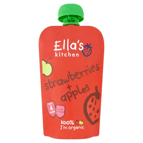 Ella's Kitchen Organic Strawberries and Apples Baby Pouch 4+ Months 120g RRP 1.30 CLEARANCE XL 59p or 2 for 1