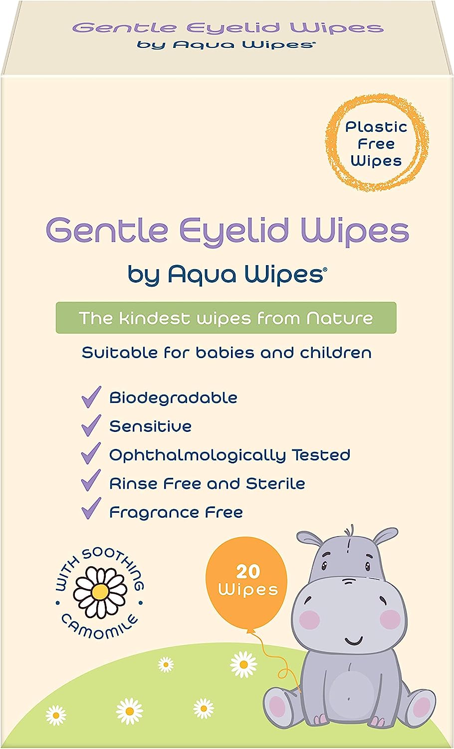 Aqua Wipes Gentle Eyelid Wipes Baby Wipes 20 Single-use Wipes RRP 6.35 CLEARANCE XL 4.99
