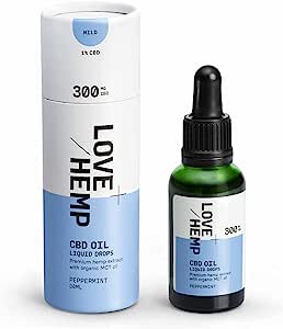 Love Hemp CBD Oil Drops 30ml 300mg Peppermint Flavour RRP 14.99 CLEARANCE XL 9.99