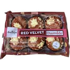 Godbiten Red Velvet Crumble Muffins 6 Pack 270g (May 23-24) RRP 2.49 CLEARANCE XL 89p or 2 for 1.50