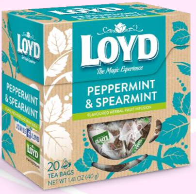 Loyd Mint Time Tea Peppermint And Spearmint 20 Tea Bags 40g RRP 1.59 CLEARANCE XL 99p