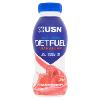 USN Diet Fuel Ultralean Ready-To-Drink Raspberry Flavour Protein Shake 310ml RRP 1.79 CLEARANCE XL 89p or 2 for 1.50