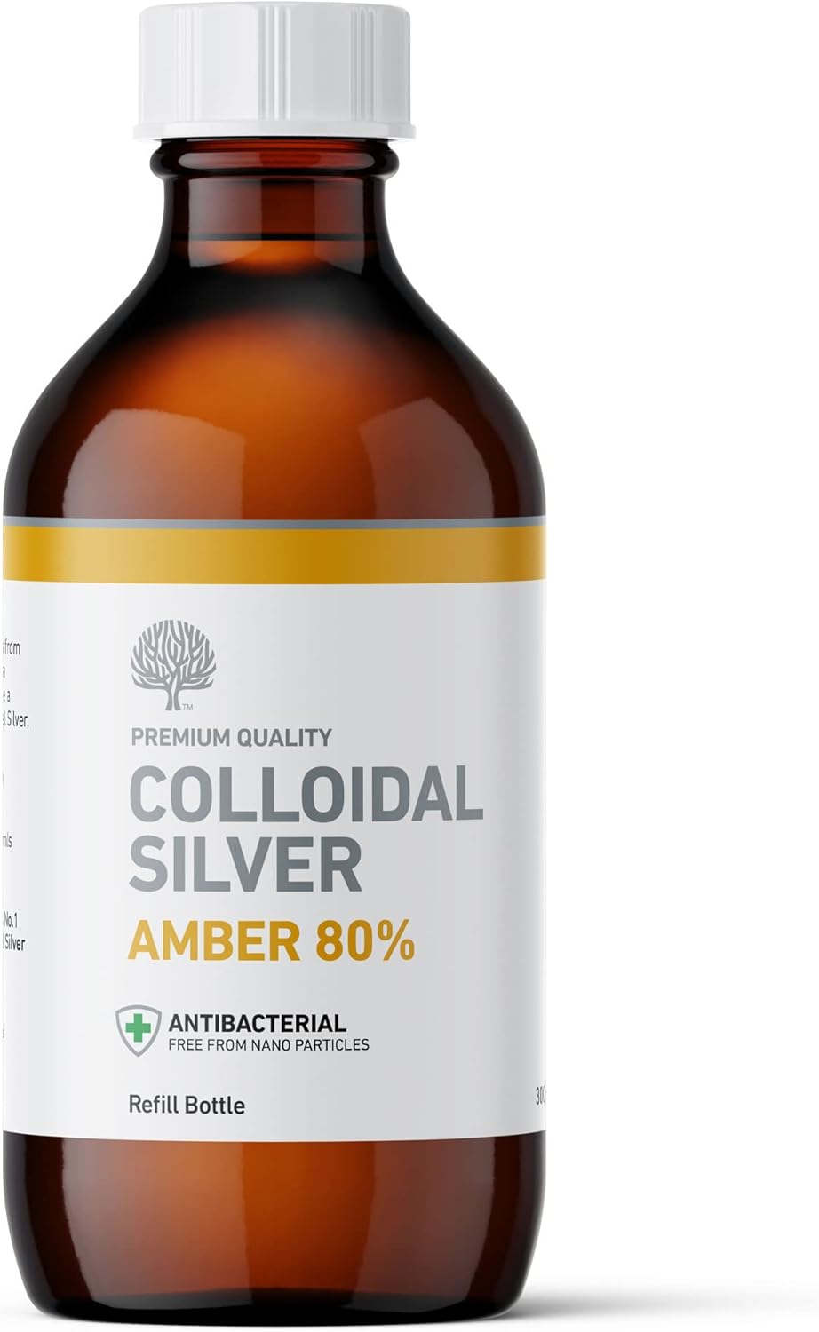 Nature's Greatest Secret Premium Antibacterial Amber 80% Colloidal Silver Bottle 300ml RRP 29.99 CLEARANCE XL 14.99