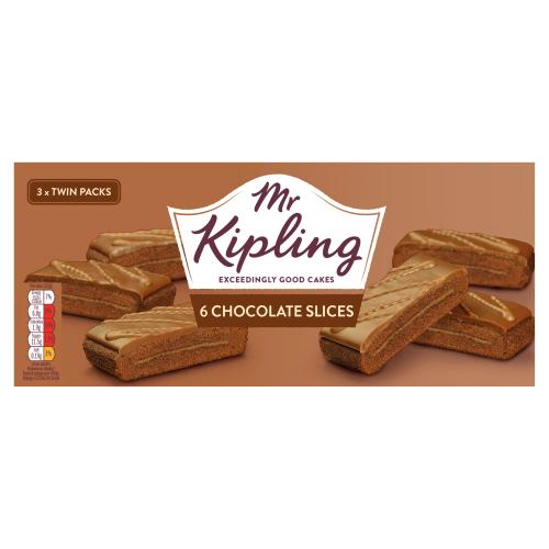 Mr Kipling 6 Chocolate Slices (Nov 24) RRP 1.99 CLEARANCE XL 89p or 2 for 1.50