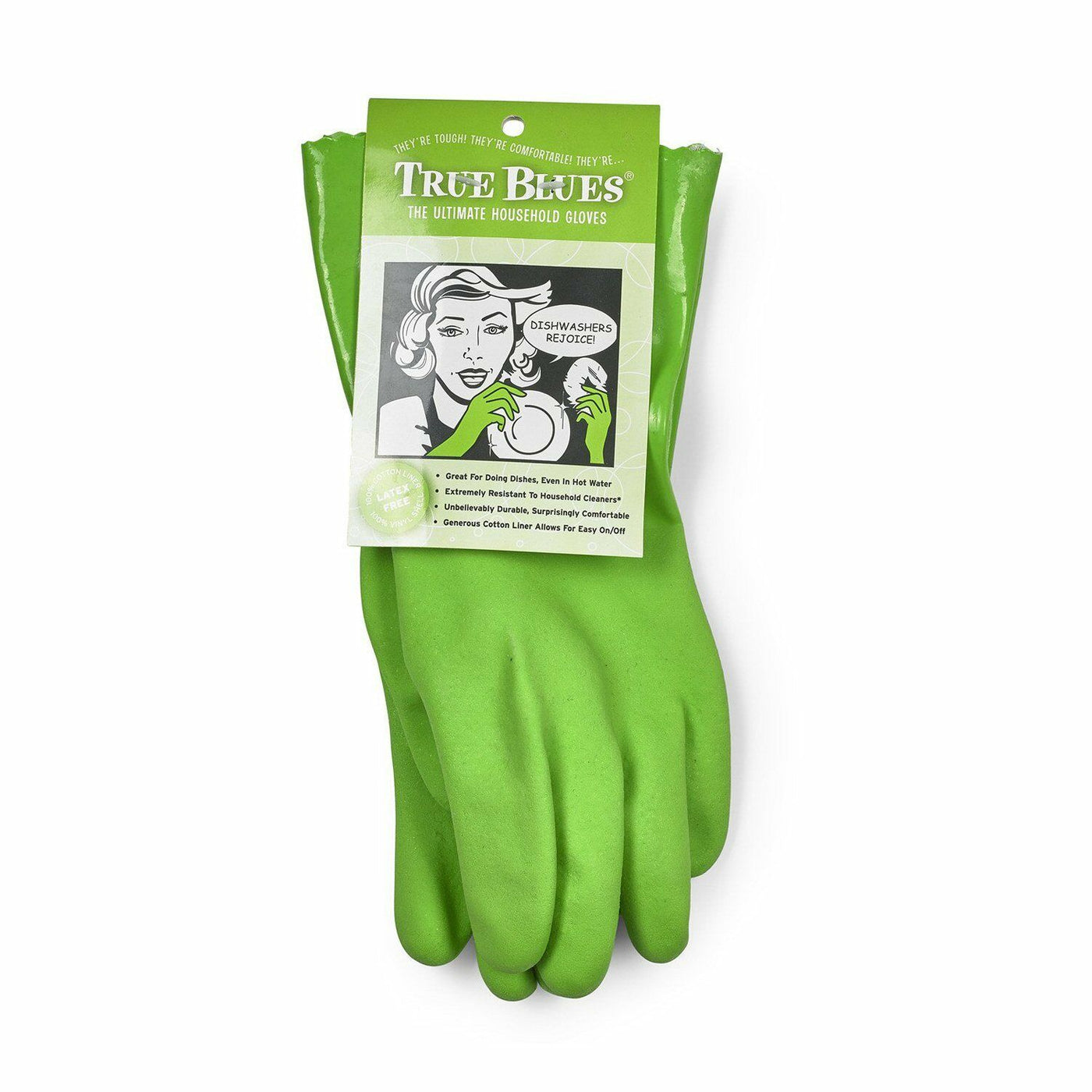 True Blues Green Medium Sized Rubber Gloves RRP 9.99 CLEARANCE XL 5.99