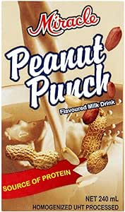 Miracle Peanut Punch Flavoured Milk Drink 240ml RRP 1.29 CLEARANCE XL 59p or 2 for 1